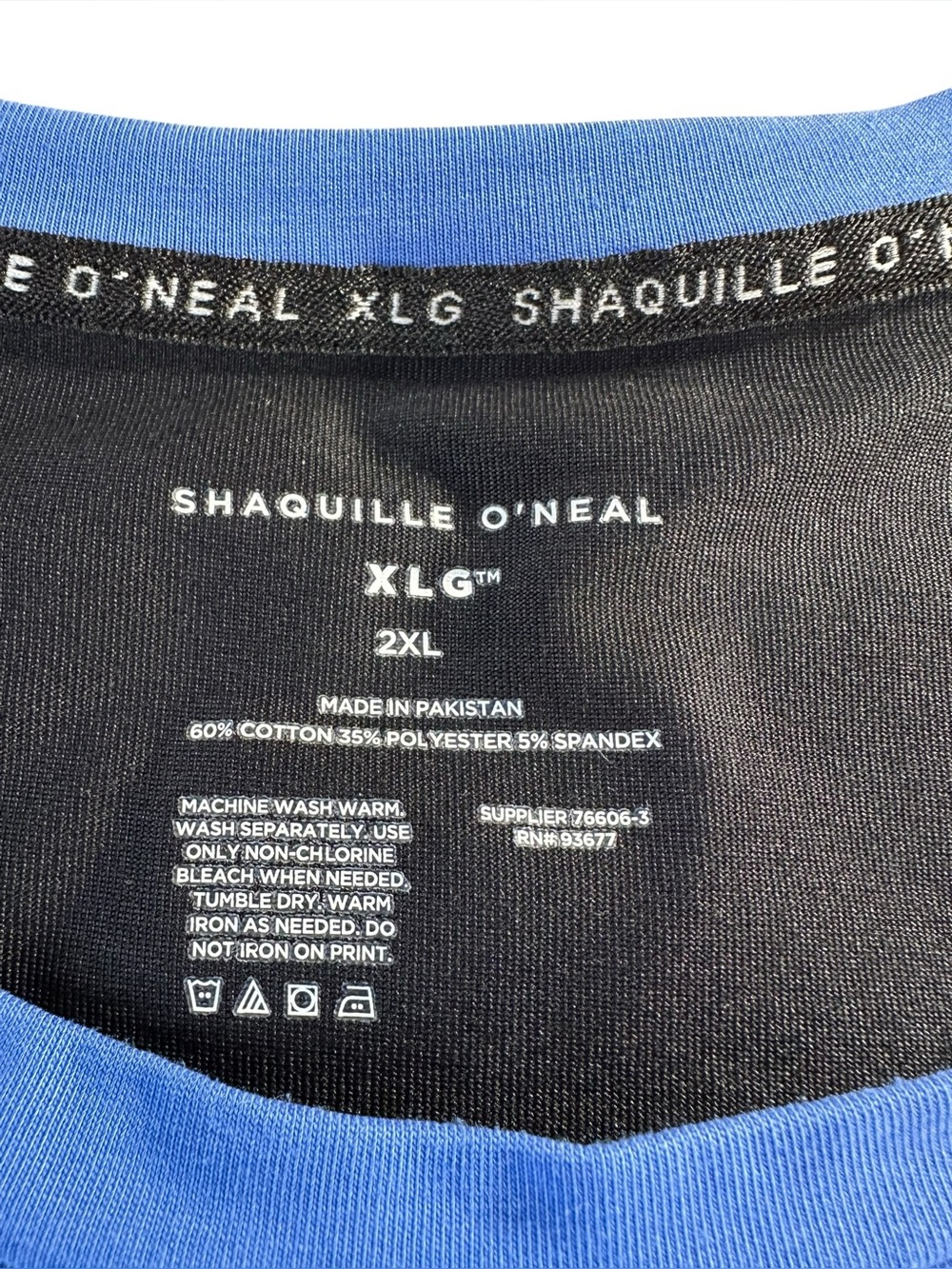 Shaquille O’Neal Men's Colorblock Crew Tee in Blue, Black & White 2XL - Picture 3 of 8
